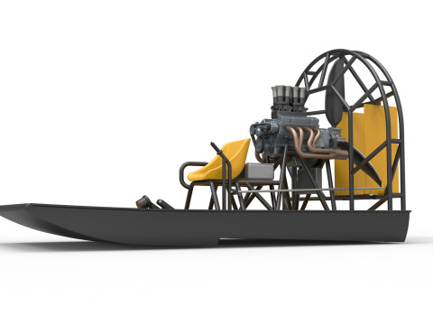 Drag racing Airboat Scale 1 to 25 Model Cetak 3D