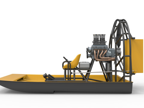 Drag racing Airboat Scale 1 to 25 Model Cetak 3D