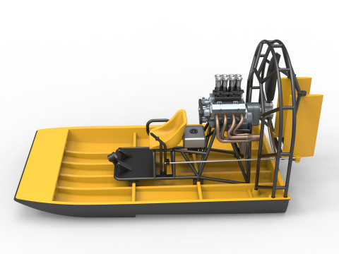 Drag racing Airboat Scale 1 to 25 Model Cetak 3D