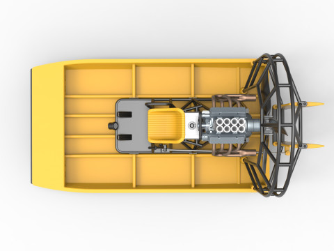 Drag racing Airboat Scale 1 to 25 Model Cetak 3D