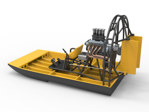 Drag racing Airboat Scale 1 to 25 Model Cetak 3D