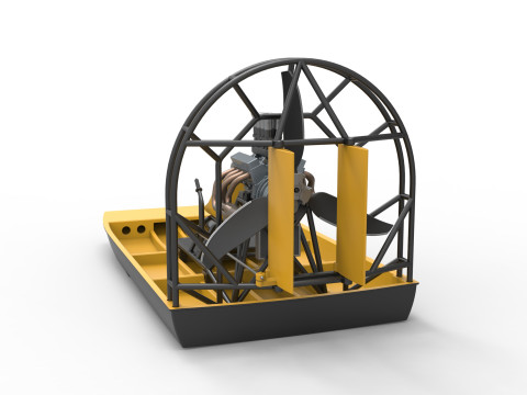 Drag racing Airboat Scale 1 to 25 Model Cetak 3D