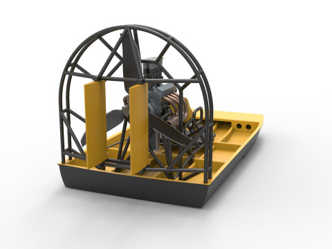 Drag racing Airboat Scale 1 to 25 Model Cetak 3D