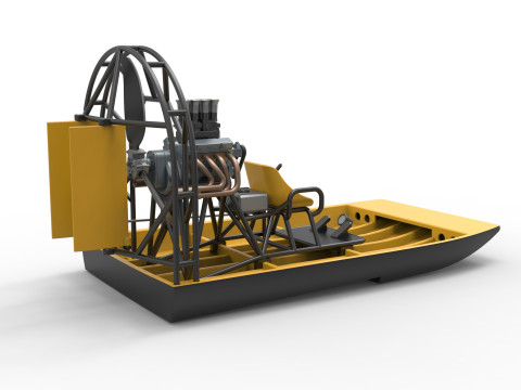 Drag racing Airboat Scale 1 to 25 Model Cetak 3D