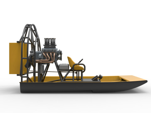 Drag racing Airboat Scale 1 to 25 Model Cetak 3D