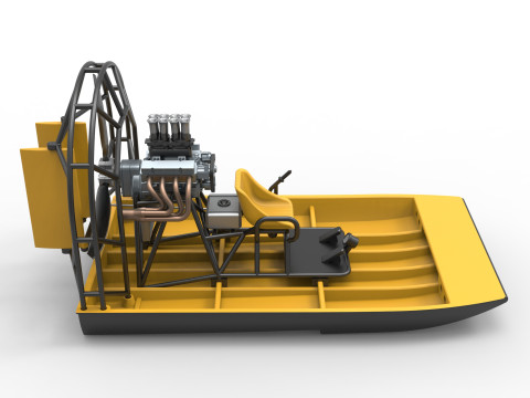 Drag racing Airboat Scale 1 to 25 Model Cetak 3D