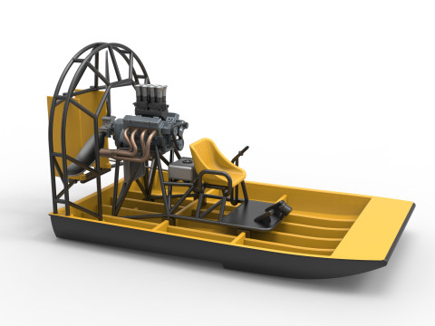 Drag racing Airboat Scale 1 to 25 Model Cetak 3D