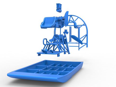 Drag racing Airboat Scale 1 to 25 Model Cetak 3D