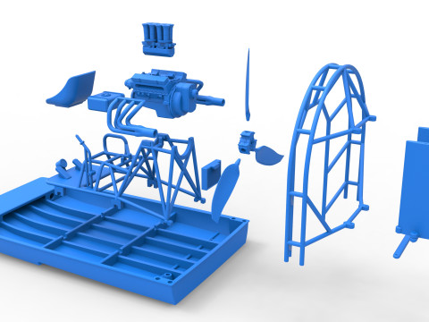 Drag racing Airboat Scale 1 to 25 Model Cetak 3D