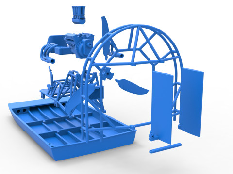 Drag racing Airboat Scale 1 to 25 Model Cetak 3D