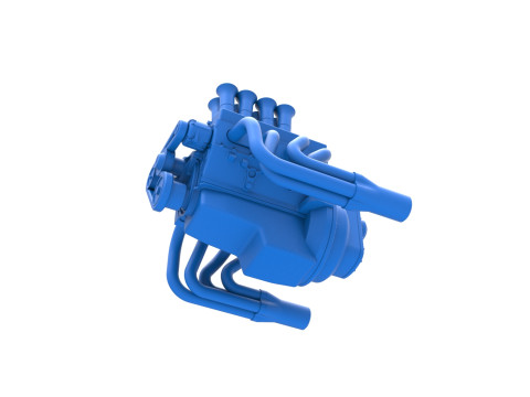 Engine of Drag racing Airboat Scale 1 to 25 Modèles 3D en vedette