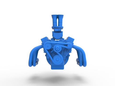 Engine of Drag racing Airboat Scale 1 to 25 Modèles 3D en vedette