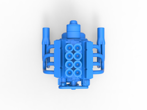 Engine of Drag racing Airboat Scale 1 to 25 Modèles 3D en vedette