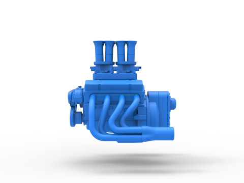 Engine of Drag racing Airboat Scale 1 to 25 Modèles 3D en vedette