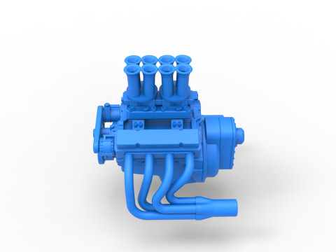 Engine of Drag racing Airboat Scale 1 to 25 Modèles 3D en vedette