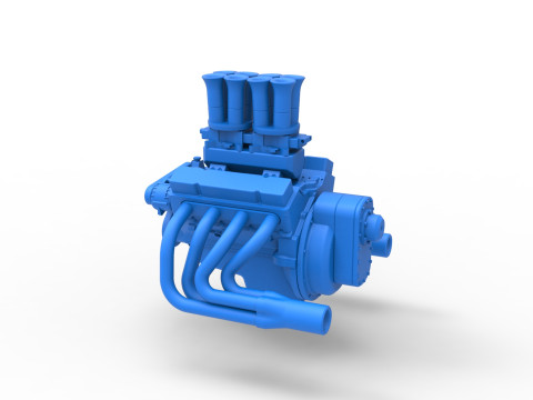Engine of Drag racing Airboat Scale 1 to 25 Modèles 3D en vedette