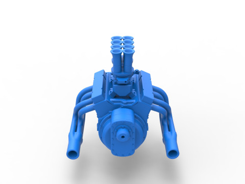 Engine of Drag racing Airboat Scale 1 to 25 Modèles 3D en vedette