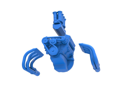 Engine of Drag racing Airboat Scale 1 to 25 Modèles 3D en vedette
