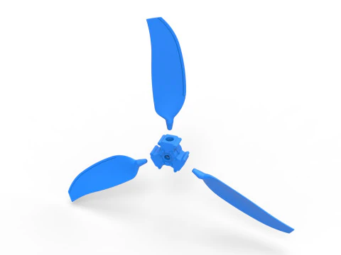 3 Blade Propeller of Drag racing Airboat Scale 1 to 25 3D Print Model