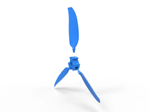 3 Blade Propeller of Drag racing Airboat Scale 1 to 25 3D Print Model