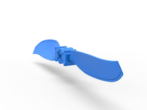 2 Blade Propeller of Drag racing Airboat Scale 1 to 25 3D Print Model
