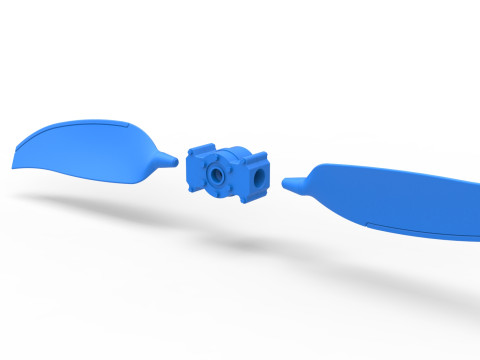 2 Blade Propeller of Drag racing Airboat Scale 1 to 25 3D Print Model