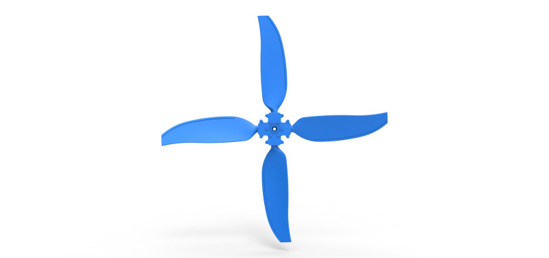 4 Blade Propeller of Drag racing Airboat Scale 1 to 25 3D 打印模型 .c4d .max .obj .3ds .fbx .stl .blend