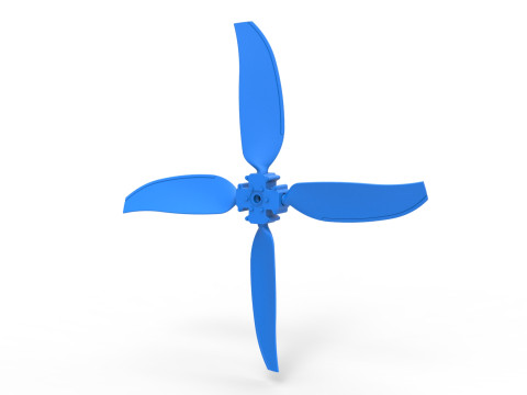 4 Blade Propeller of Drag racing Airboat Scale 1 to 25 3D 打印模型