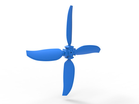 4 Blade Propeller of Drag racing Airboat Scale 1 to 25 3D 打印模型
