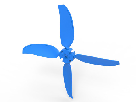 4 Blade Propeller of Drag racing Airboat Scale 1 to 25 3D 打印模型
