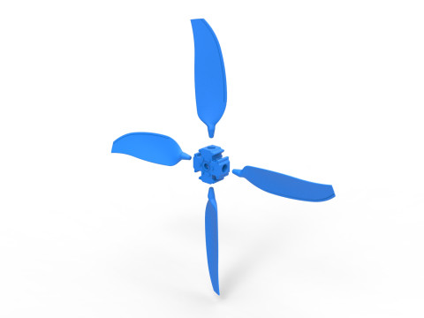 4 Blade Propeller of Drag racing Airboat Scale 1 to 25 3D 打印模型