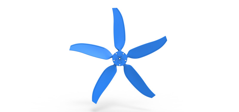 5 Blade Propeller of Drag racing Airboat Scale 1 to 25 3D Print Model .c4d .max .obj .3ds .fbx .stl .blend 