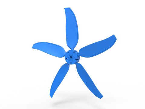 5 Blade Propeller of Drag racing Airboat Scale 1 to 25 3D Print Model