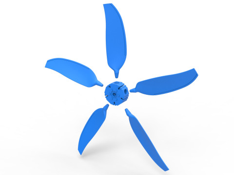 5 Blade Propeller of Drag racing Airboat Scale 1 to 25 3D Print Model