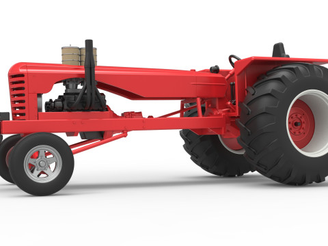 Vintage Small block Pulling tractor Scale 1 to 25 3D 프린트 모델