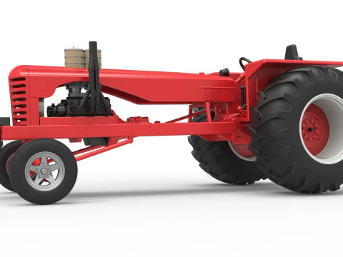 Vintage Small block Pulling tractor Scale 1 to 25 3D Print Model