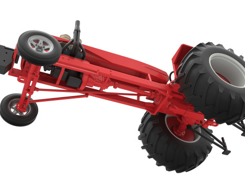 Vintage Small block Pulling tractor Scale 1 to 25 3D 프린트 모델