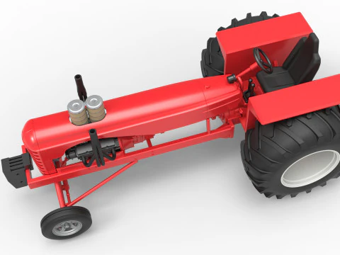 Vintage Small block Pulling tractor Scale 1 to 25 3D Print Model