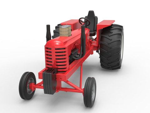 Vintage Small block Pulling tractor Scale 1 to 25 3D 프린트 모델