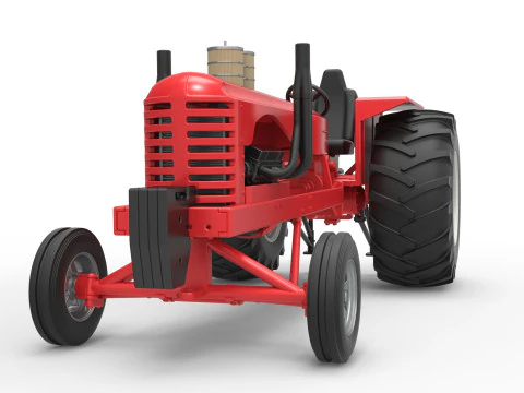 Vintage Small block Pulling tractor Scale 1 to 25 3D Print Model