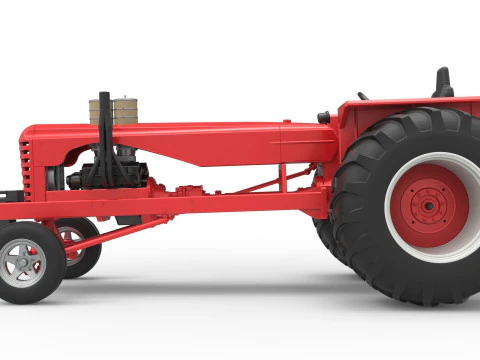 Vintage Small block Pulling tractor Scale 1 to 25 3D Print Model