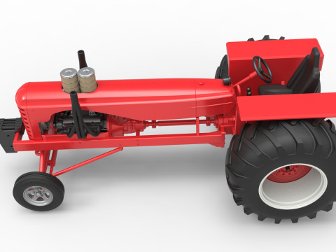 Vintage Small block Pulling tractor Scale 1 to 25 3D 프린트 모델