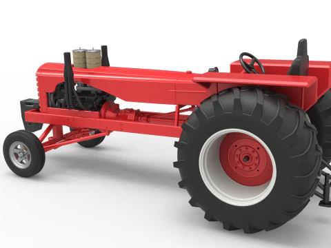 Vintage Small block Pulling tractor Scale 1 to 25 3D Print Model