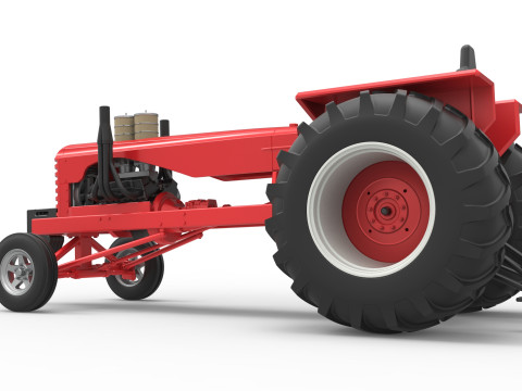 Vintage Small block Pulling tractor Scale 1 to 25 3D 프린트 모델