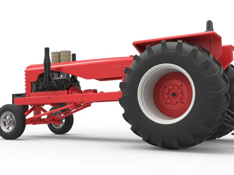 Vintage Small block Pulling tractor Scale 1 to 25 3D Print Model