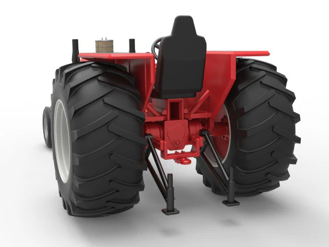 Vintage Small block Pulling tractor Scale 1 to 25 3D Print Model