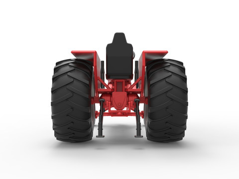 Vintage Small block Pulling tractor Scale 1 to 25 3D 프린트 모델