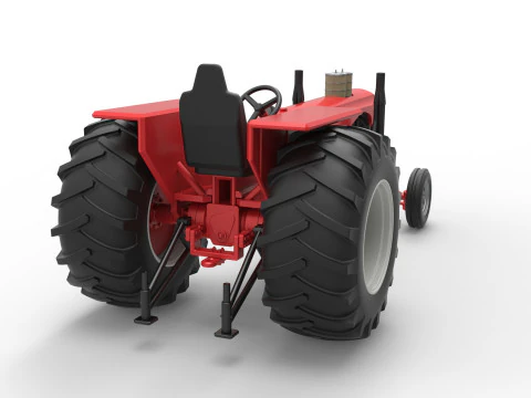 Vintage Small block Pulling tractor Scale 1 to 25 3D Print Model