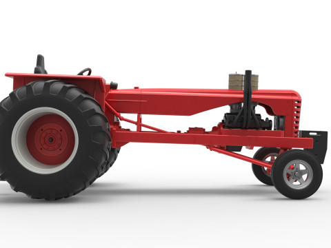 Vintage Small block Pulling tractor Scale 1 to 25 3D 프린트 모델