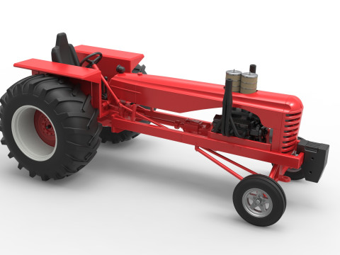 Vintage Small block Pulling tractor Scale 1 to 25 3D 프린트 모델